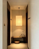 Kaku Paper Curated Washi Paper Pendant Light installed in residential dining space