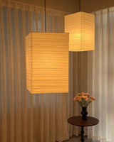 Kaku Paper Curated Washi Paper Pendant Light – illuminated warm ambiance setting