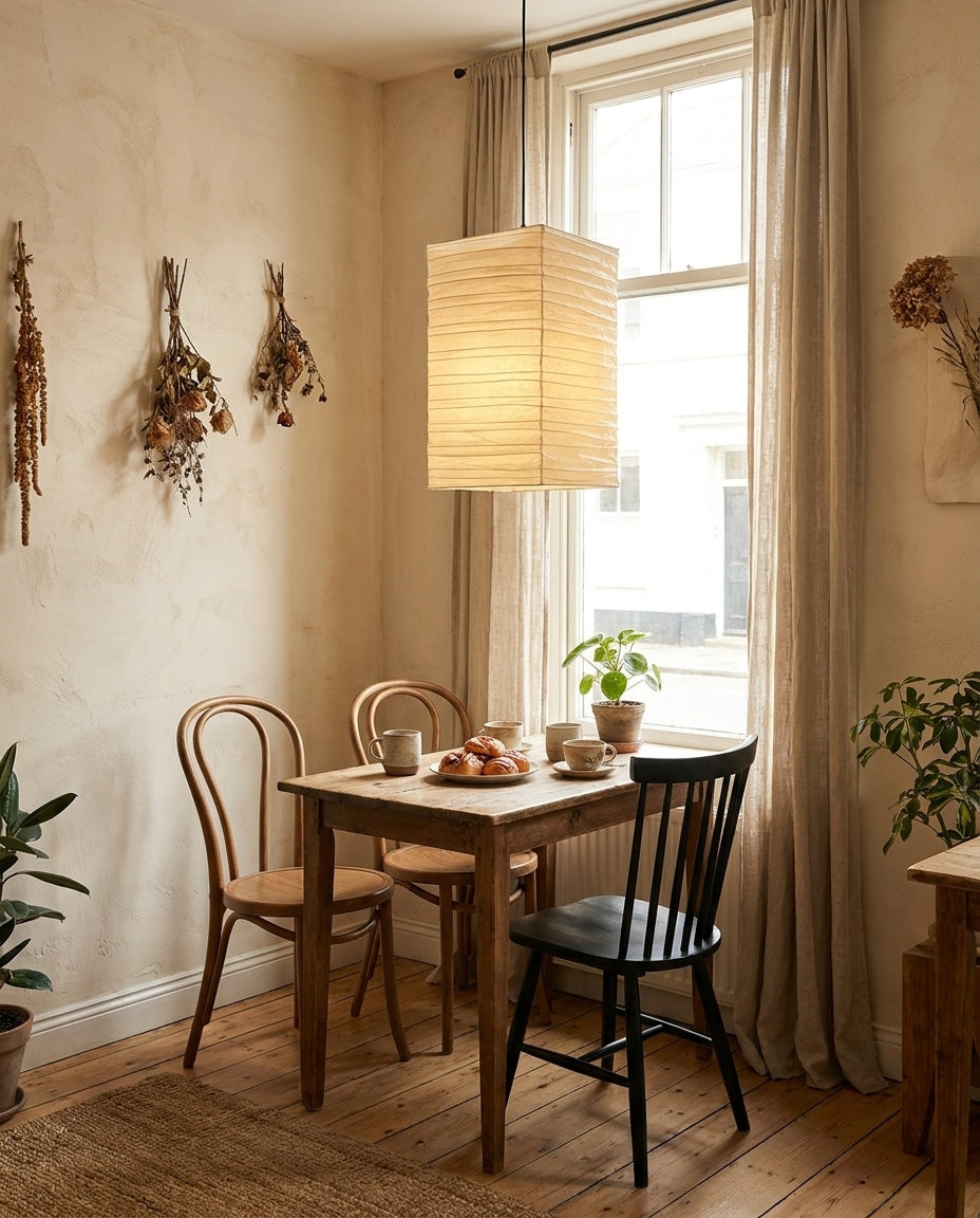 Kaku Paper Curated Washi Paper Pendant Light – handcrafted surface texture