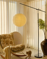 Kanso Paper Floor Curated Washi Paper Floor Lamp – dimensional scale reference