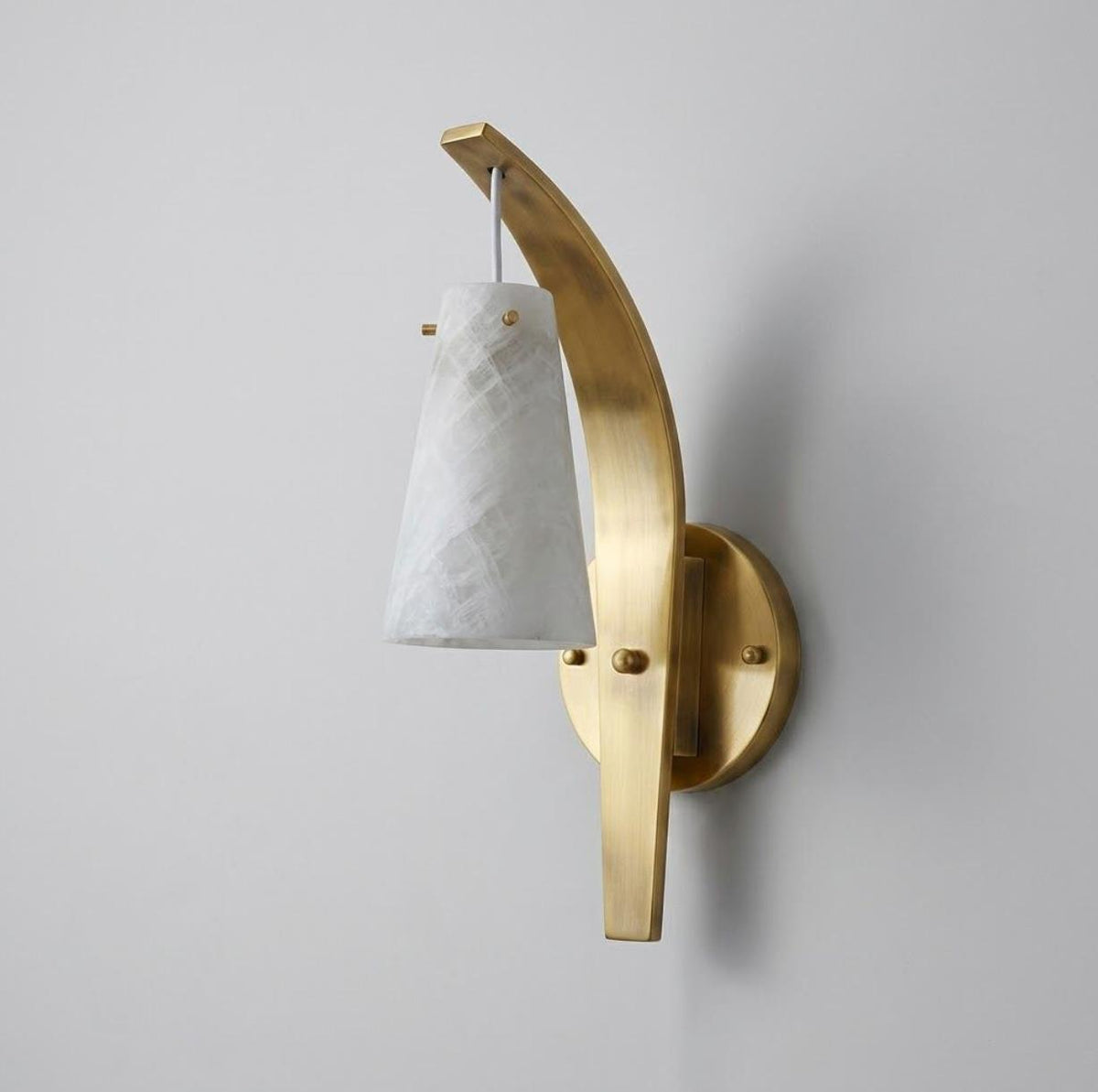 Karo Alabaster Curated Alabaster Wall Sconce – Model A W 23cm x H 45cm  W 9 x H 17.7 finish configuration