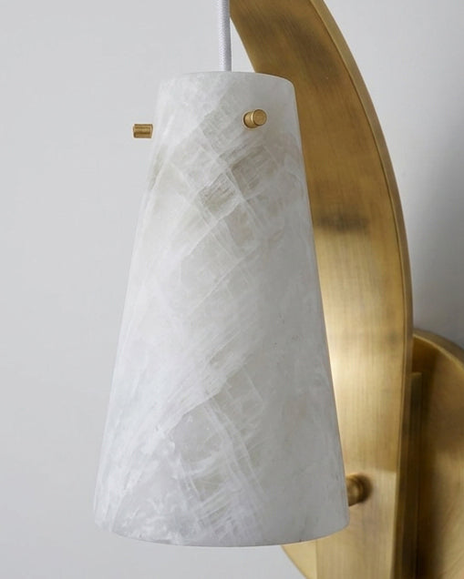 Karo Alabaster Curated Alabaster Wall Sconce – macro detail view #1