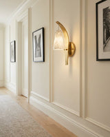 Karo Alabaster Curated Alabaster Wall Sconce – structural canopy joint detail