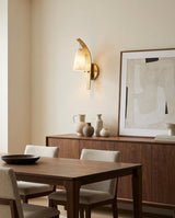 Karo Alabaster Curated Alabaster Wall Sconce – full fixture elevation view