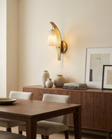 Karo Alabaster Curated Alabaster Wall Sconce – handcrafted surface texture