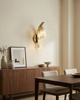 Karo Alabaster Curated Alabaster Wall Sconce – unlit natural material contrast