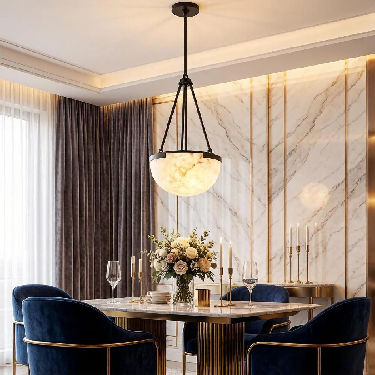 JINSHE Spanish Alabaster Marble Chandelier Pendant Light - product image