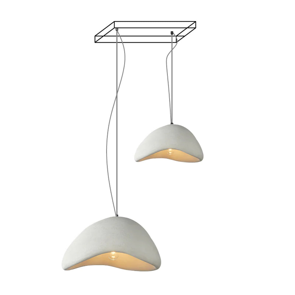 Celeste Cloud Curated Iron & Glass Chandelier – unlit natural material contrast #1