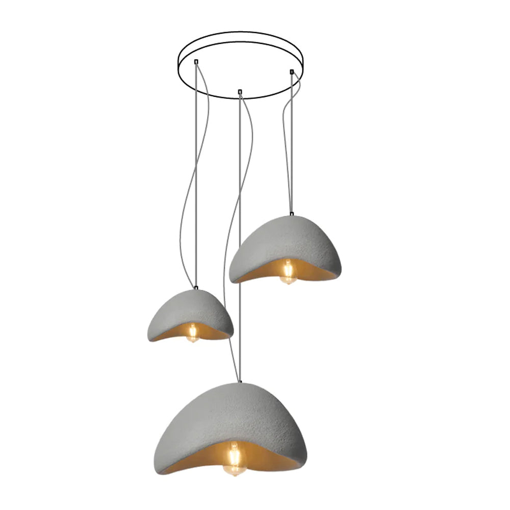 Celeste Cloud Curated Iron & Glass Chandelier – illuminated warm ambiance setting #1 #2