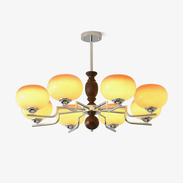 Kingsley Curated Amber Art Glass Chandelier