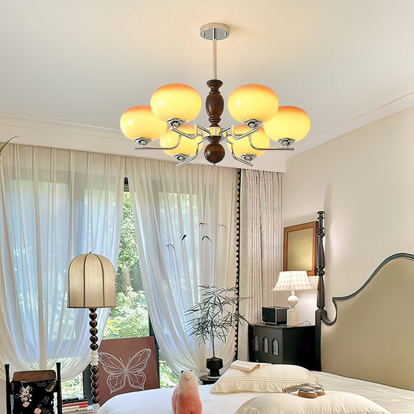 Kingsley Curated Amber Art Glass Chandelier