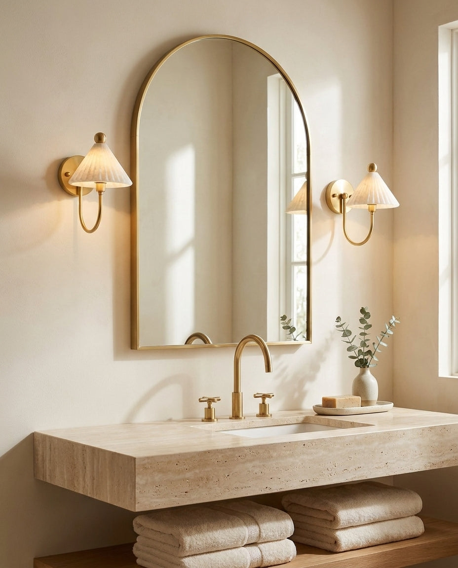Kismet Alabaster Curated Alabaster Wall Sconce – dimensional scale reference