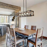 Kitchen Island Rectangle Curated Solid Hardwood – illuminated warm ambiance setting