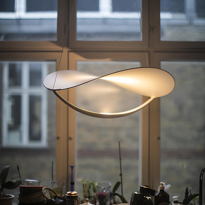 Premium Steel Pendant Light View 4 | Plena Fabric Shade Pendant Light | Designer Minimalist Chandelier | JINSHE | JINSHE