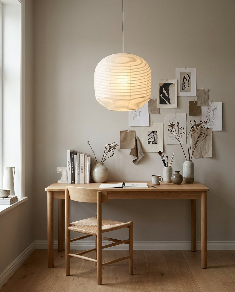 Kiyome Paper Curated Washi Paper Pendant Light – macro detail view #1