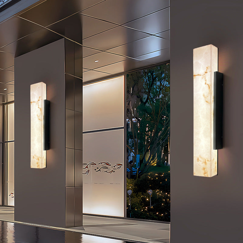 Spanish Alabaster Wall Lamp View 4 | Solid Brass Wall Lamp | Natural Stone Sconce | JINSHE | JINSHE