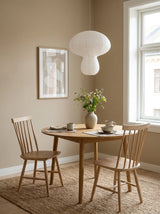 Kogane Paper Curated Washi Paper Pendant Light warm illuminated room view