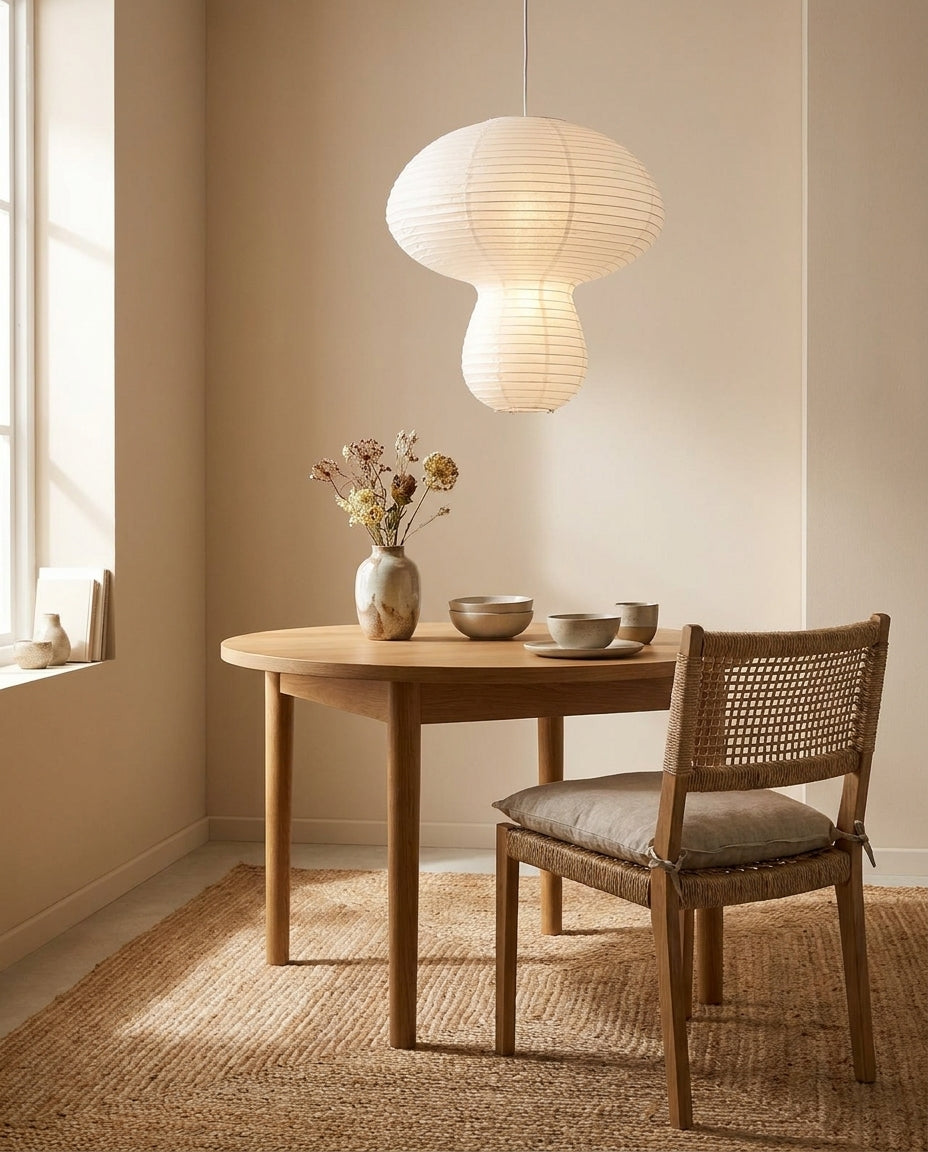 Washi Paper craftsmanship detail on Kogane Paper Curated Washi Paper Pendant Light