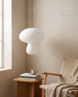 Kogane Paper Curated Washi Paper Pendant Light – illuminated warm ambiance setting