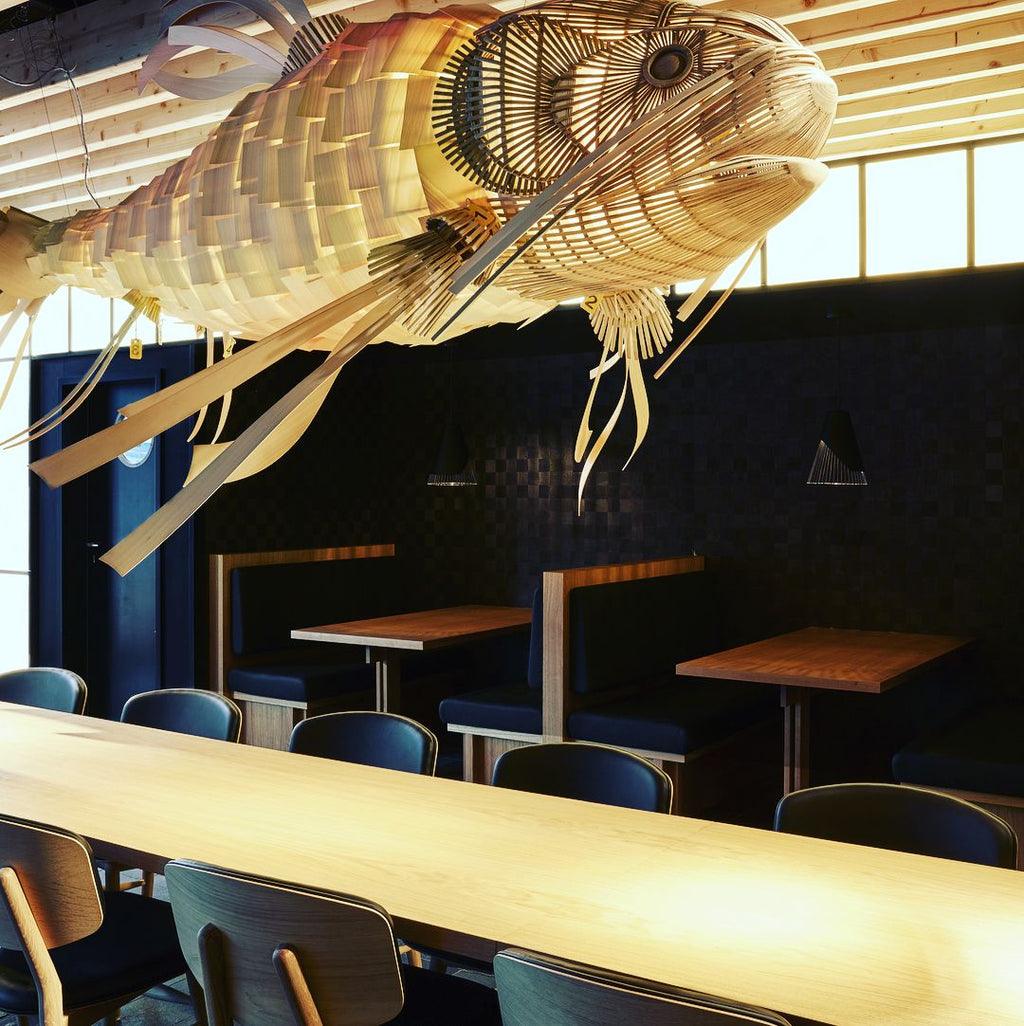 Modern Koi Chandelier – Ambient Illumination in Luxury Interior Setting View 12