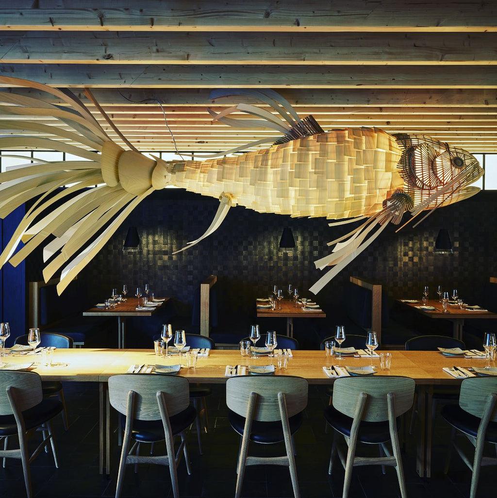 Modern Koi Chandelier – Ambient Illumination in Luxury Interior Setting View 10