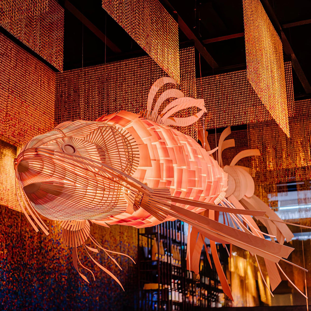 Modern Koi Chandelier – Ambient Illumination in Luxury Interior Setting View 11