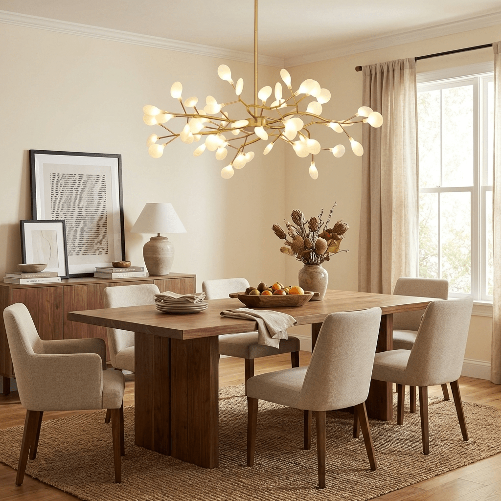 LED Firefly Sputnik Curated Mouth-Blown Frosted – illuminated warm ambiance setting