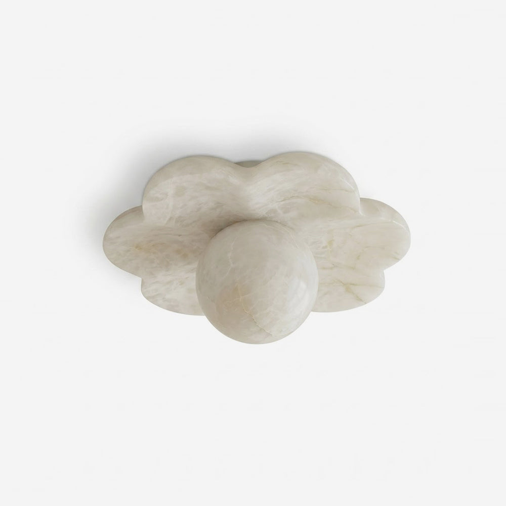 La Fleur Alabaster Curated Alabaster Flush Mount – Alabaster Flush Mount Ceiling Light