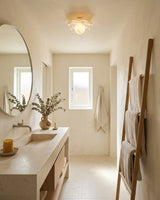 La Fleur Alabaster Curated Alabaster Flush Mount – structural canopy joint detail