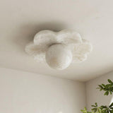 La Fleur Alabaster Curated Alabaster Flush Mount – Dia 30cm × W 18.5 cm    ∅ 11.8 × W 7.3 finish configuration
