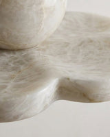 La Fleur Alabaster Curated Alabaster Flush Mount – side angled contour profile