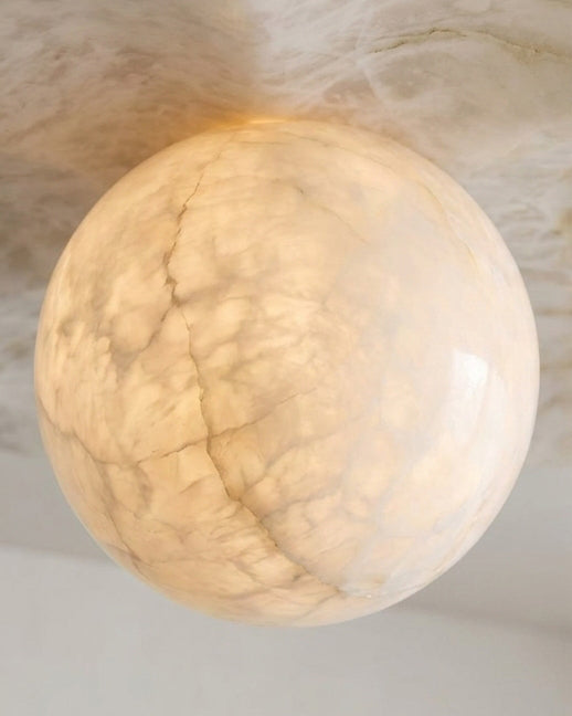 La Fleur Alabaster Curated Alabaster Flush Mount – macro detail view #1