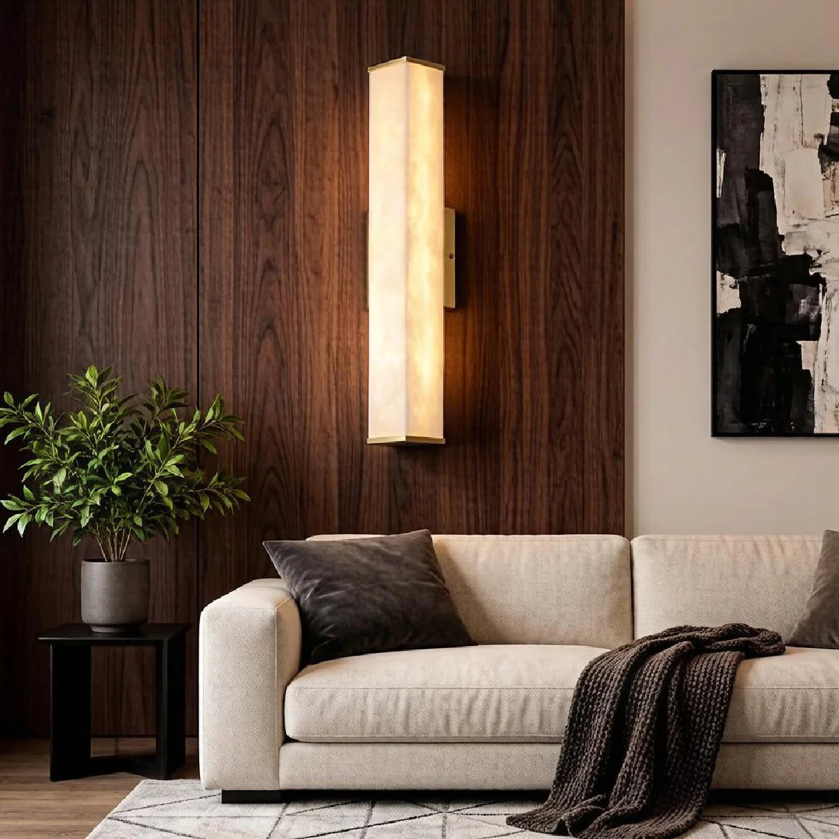 Spanish Alabaster Wall Lamp View 6 | Natural Spanish Alabaster Labra Wall Lamp | Wabi Sabi Lighting | JINSHE | JINSHE