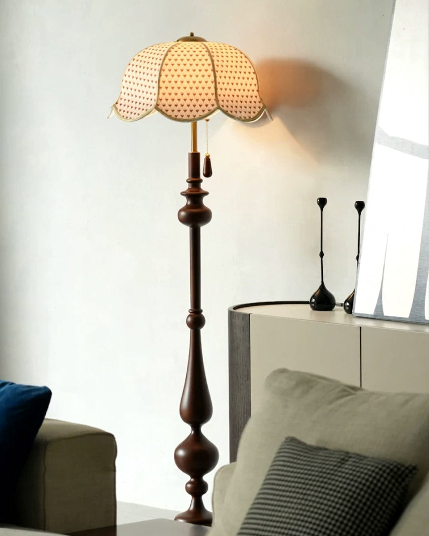 Lacienne Floor Curated Solid Hardwood Floor Lamp – spatial dining room perspective