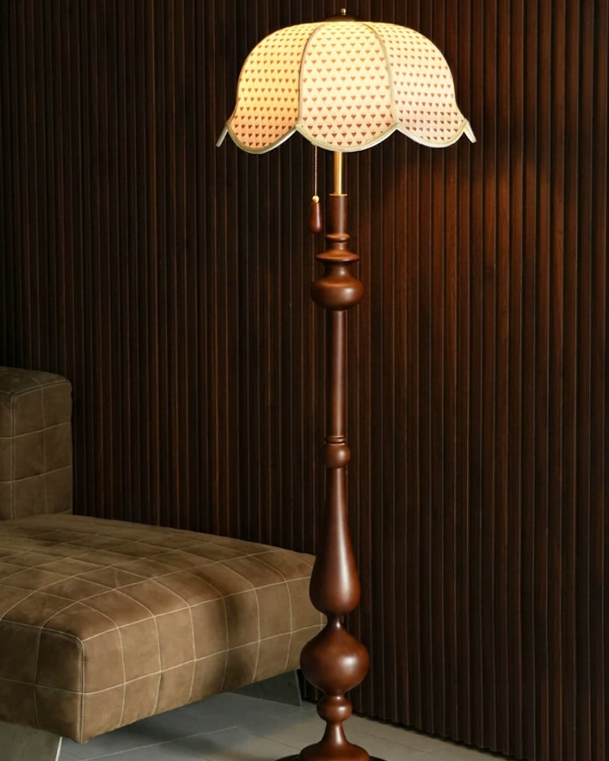 Lacienne Floor Curated Solid Hardwood Floor Lamp – side angled contour profile