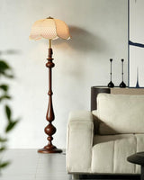 Lacienne Floor Curated Solid Hardwood Floor Lamp installed in residential dining space