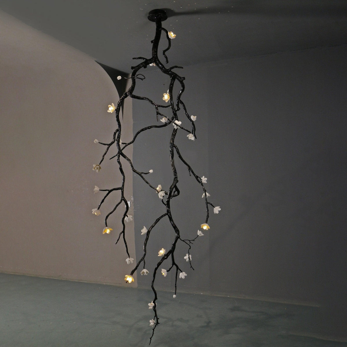 Large Long Branch Flower Chandelier – Ambient Illumination in Luxury Interior Setting View 3