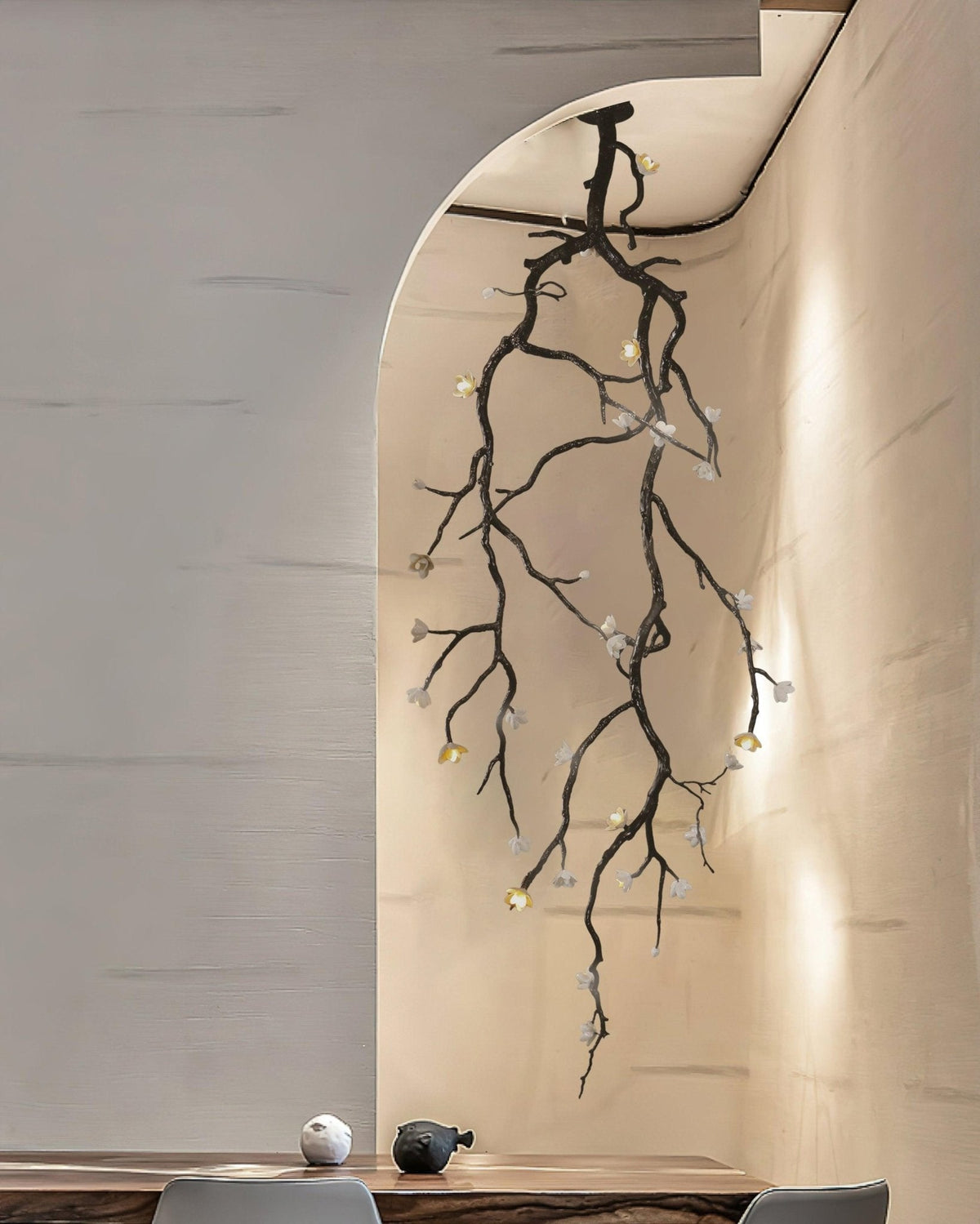 Large Long Branch Flower Chandelier – Ambient Illumination in Luxury Interior Setting View 5
