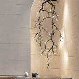 Large Long Branch Flower Chandelier – Handcrafted Material Texture and Detail View