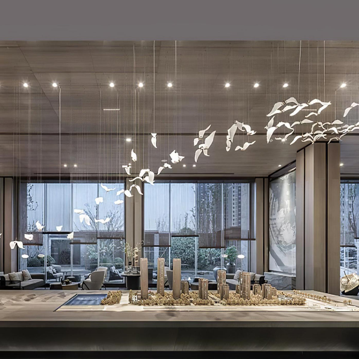 Large Seagull Chandelier – Ambient Illumination in Luxury Interior Setting View 12