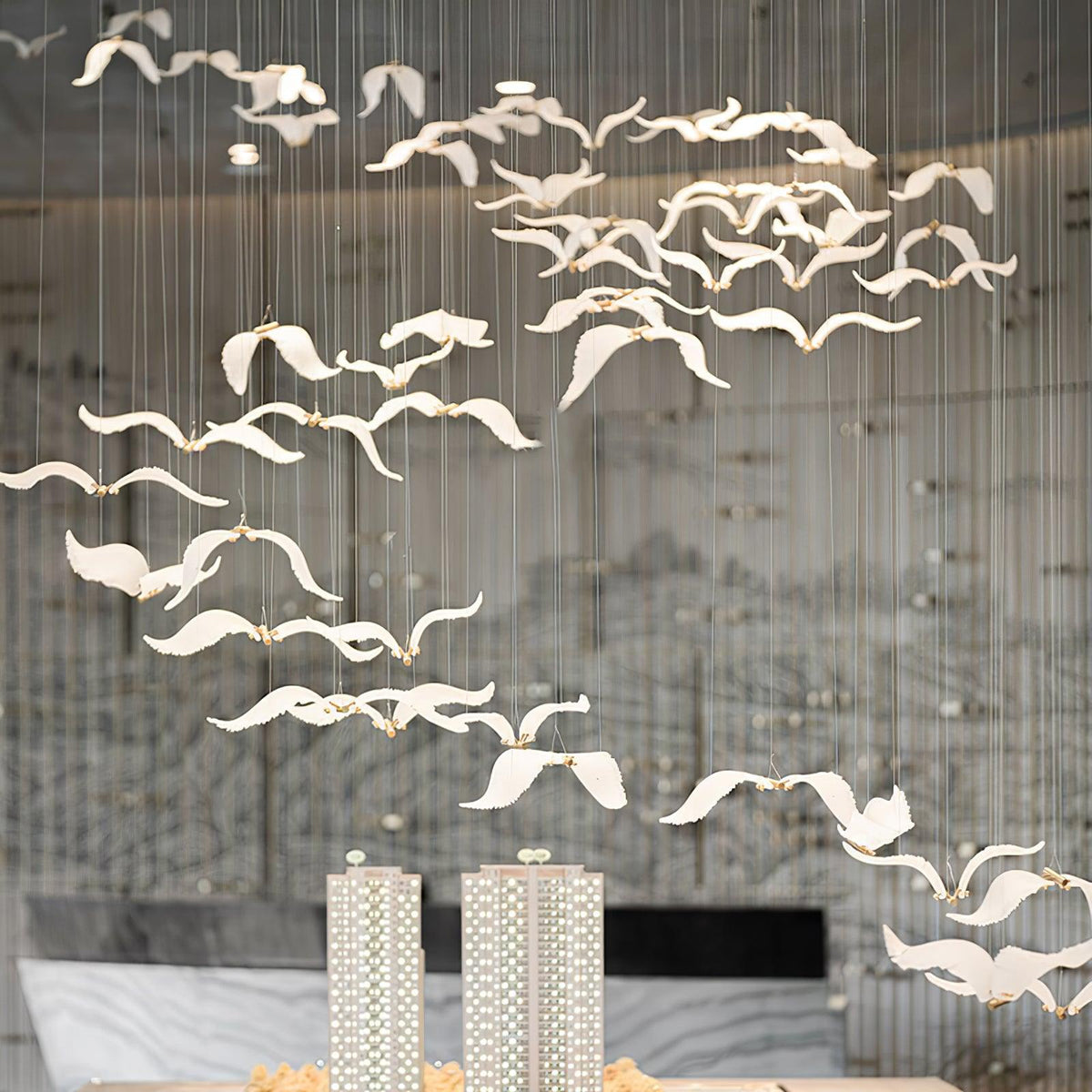 Large Seagull Chandelier – Ambient Illumination in Luxury Interior Setting View 6
