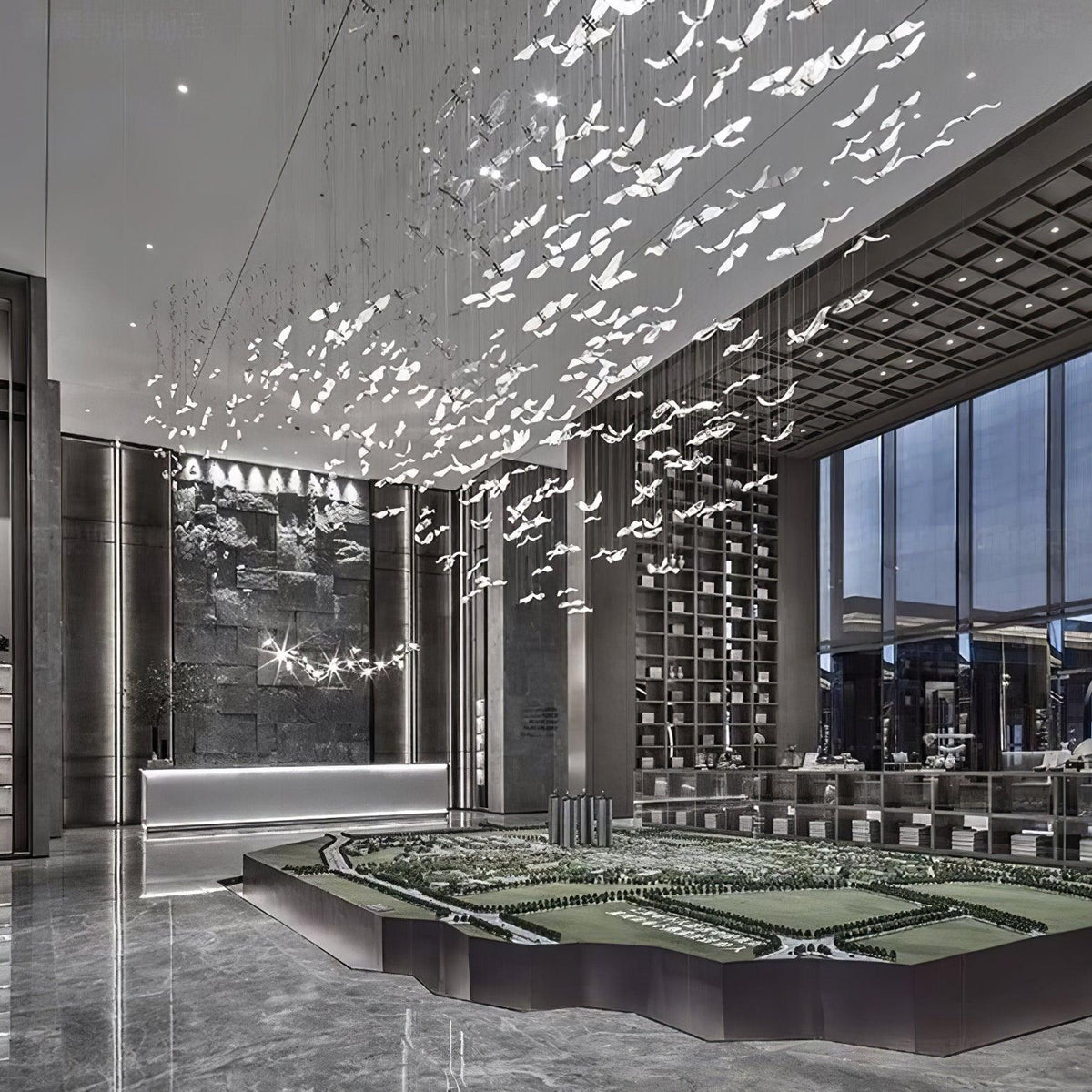 Large Seagull Chandelier – Ambient Illumination in Luxury Interior Setting View 11