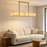 Spanish Alabaster Chandelier View 5 | Lashima Marble & Solid Brass Bar Chandelier | Modern Luxury Linear Pendant Light for Living Room & Dining Room | JINSHE | JINSHE