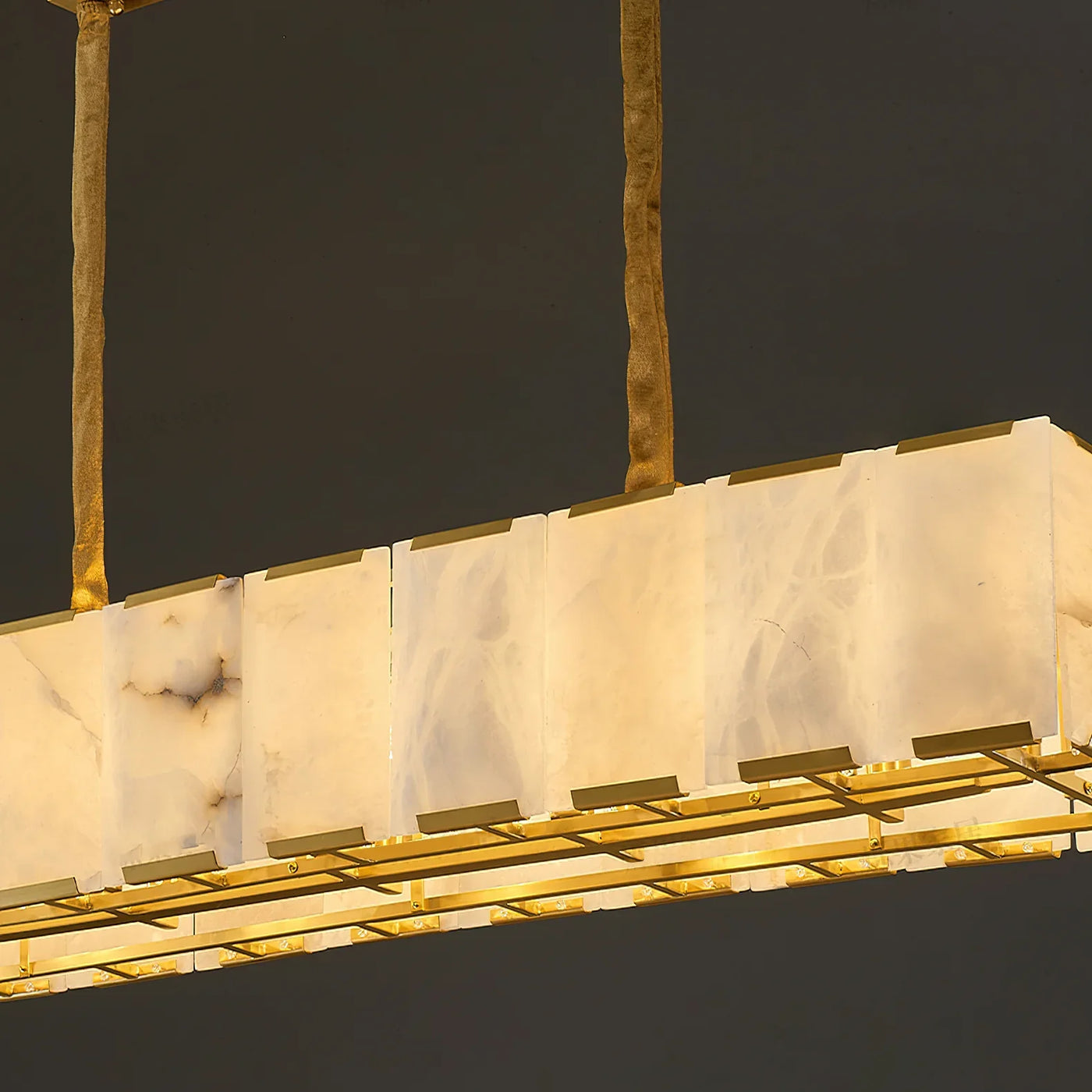 Spanish Alabaster Chandelier View 12 | Lashima Marble & Solid Brass Bar Chandelier | Modern Luxury Linear Pendant Light for Living Room & Dining Room | JINSHE | JINSHE