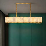 Spanish Alabaster Chandelier View 6 | Lashima Marble & Solid Brass Bar Chandelier | Modern Luxury Linear Pendant Light for Living Room & Dining Room | JINSHE | JINSHE