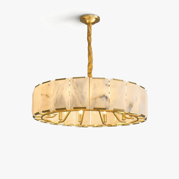Lashima Alabaster Halo Ring Chandelier | Modern Luxury Pendant Light for Living Room | JINSHE