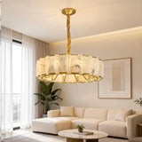 Spanish Alabaster Chandelier View 7 | Lashima Alabaster Halo Ring Chandelier | Modern Luxury Pendant Light for Living Room | JINSHE | JINSHE