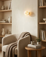 Lava Alabaster Curated Alabaster Wall Sconce – dimensional scale reference