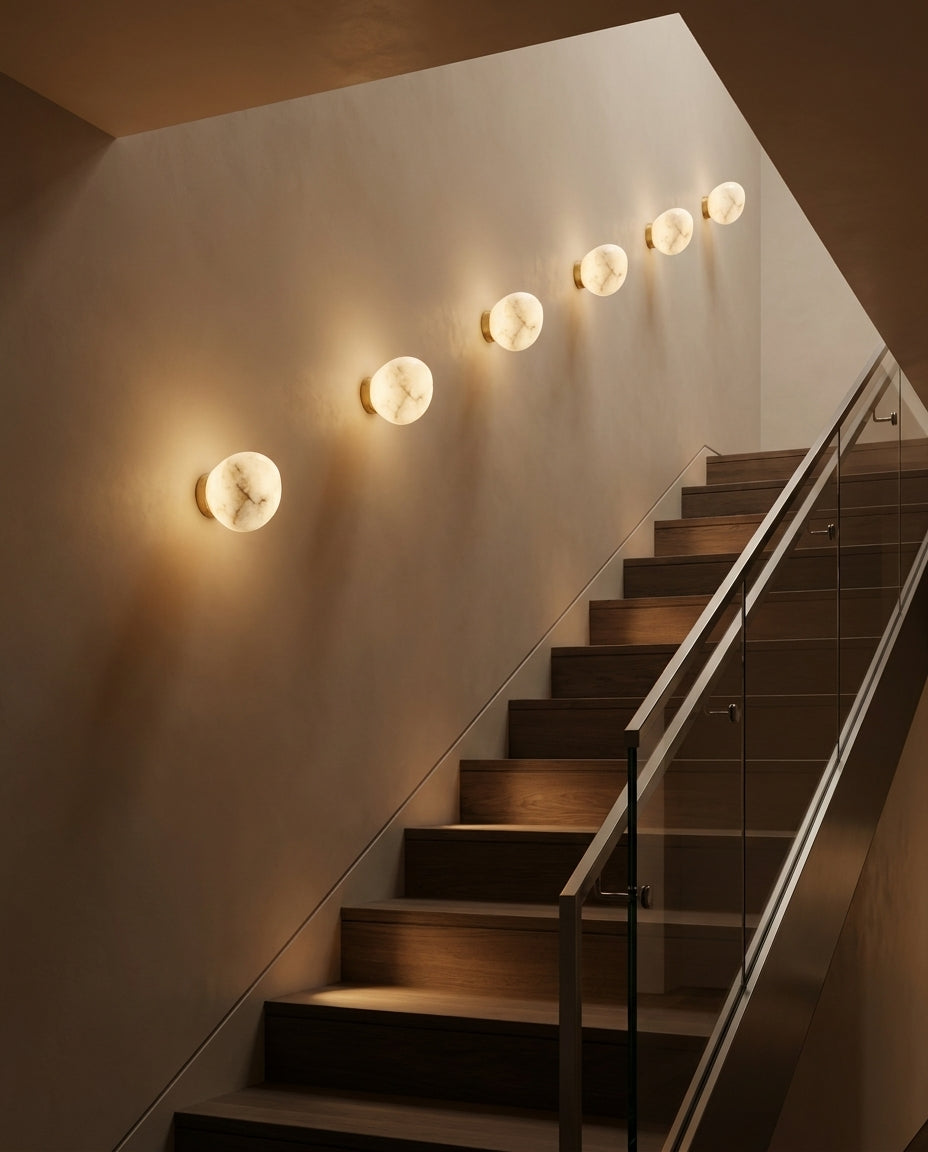Lava Alabaster Curated Alabaster Wall Sconce – unlit natural material contrast