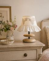 Lavelle Curated Iron & Glass Table Lamp warm illuminated room view